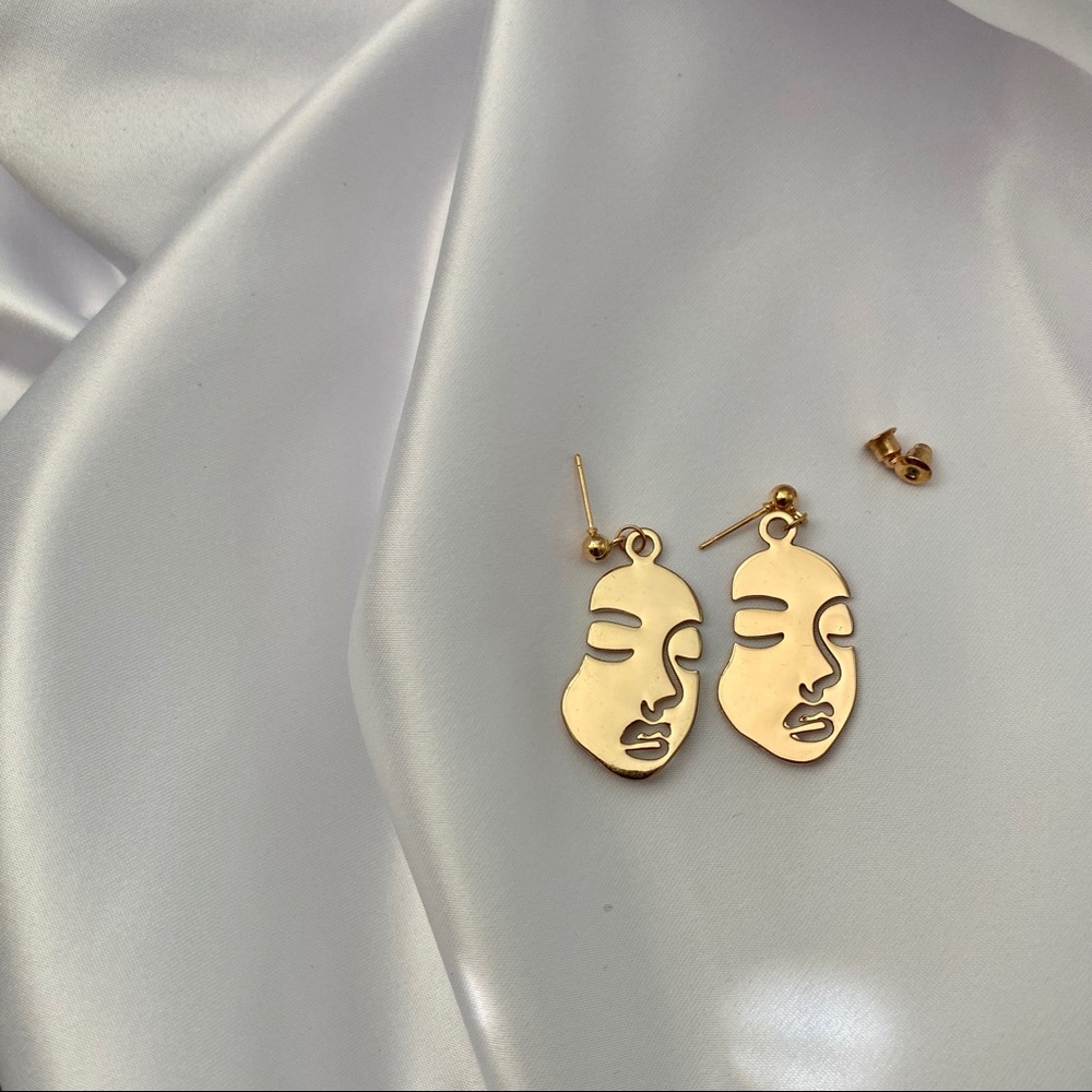 Gold Face Earrings